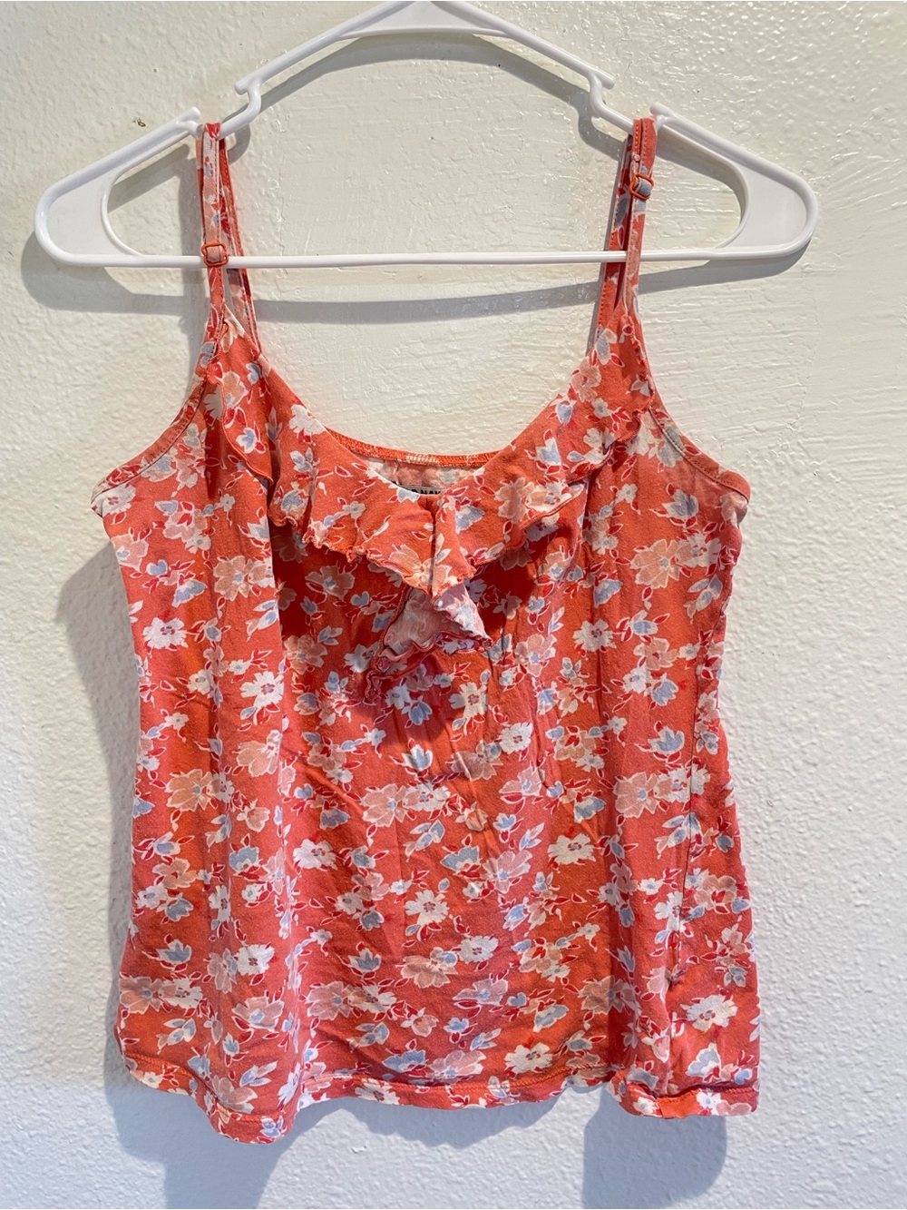 🌸 Old Navy Coral Floral Ruffle Camisole Top - Petite Small 🌸